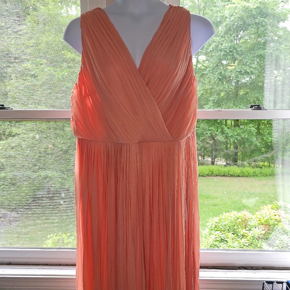 Lovedrobe US18 UK22 Peach Pleated Knee Length Dress